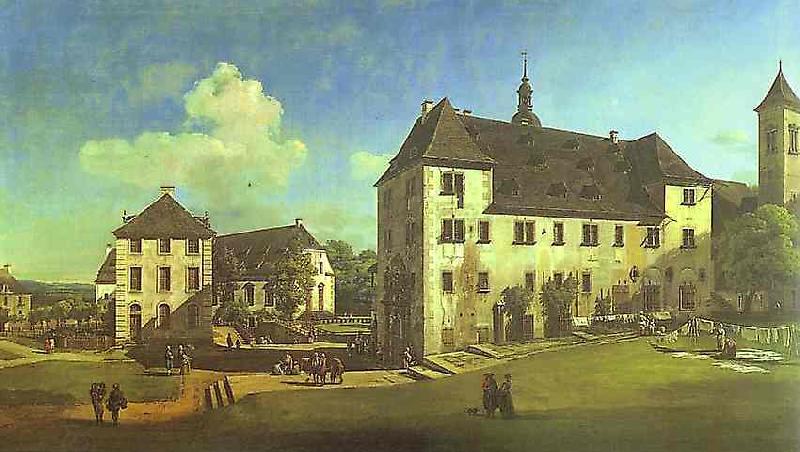 Bernardo Bellotto Courtyard of the Castle at Kaningstein from the South. China oil painting art